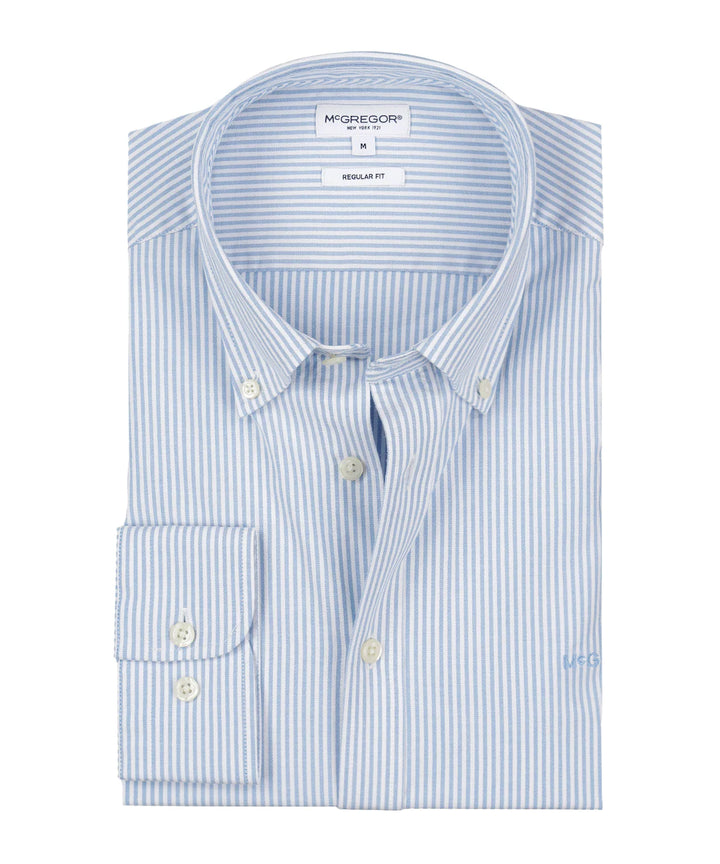 McGregor Oxford Shirt Narrow Stripe, Light Blue