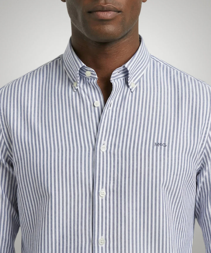 McGregor Navy Stretch Oxford Striped Shirt