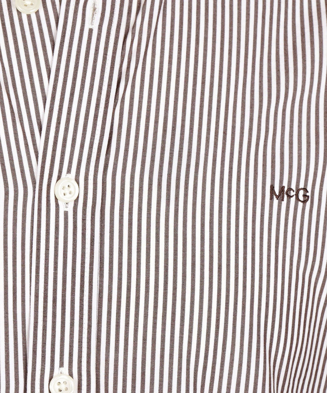 McGregor Poplin Stripe Shirt, Chocolate Brown
