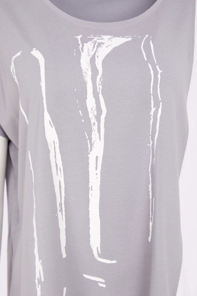 Haut imprimé NAYA Colombe et Blanc