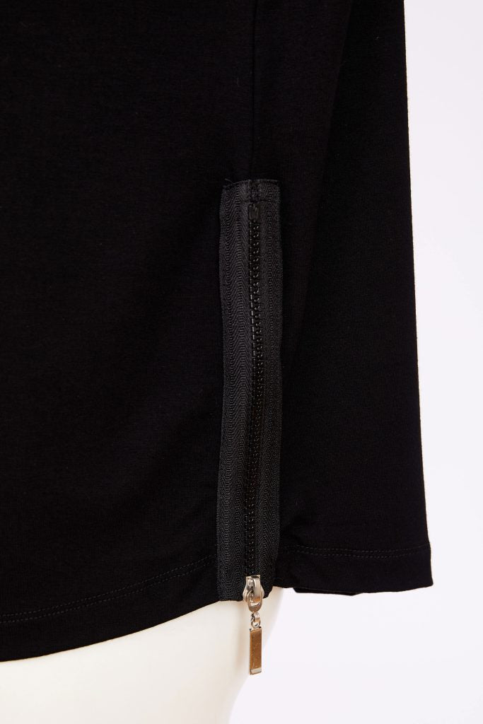 Haut noir à col rond NAYA