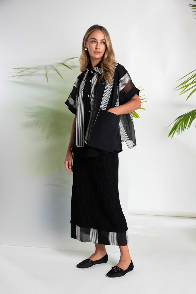 Chemise en organza rayée NAYA