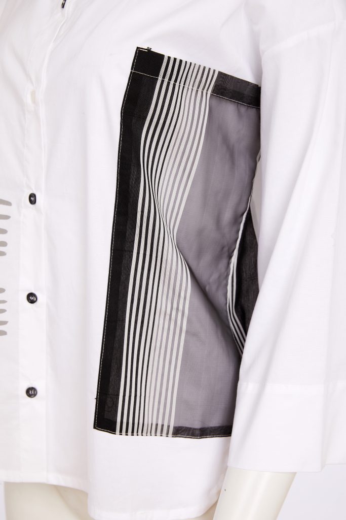 Chemise imprimée NAYA à rayures et à motifs placés