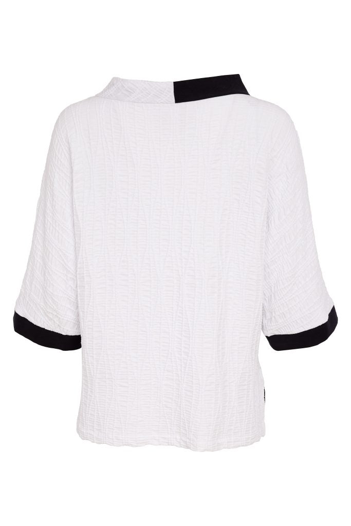 Haut NAYA en jacquard gaufré avec empiècements contrastés