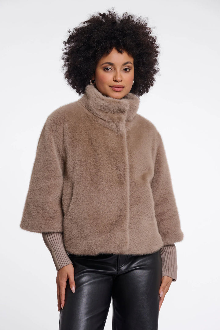 Rino & Pelle Nesrin Jacket with Rib Cuffs, Mocha Latte