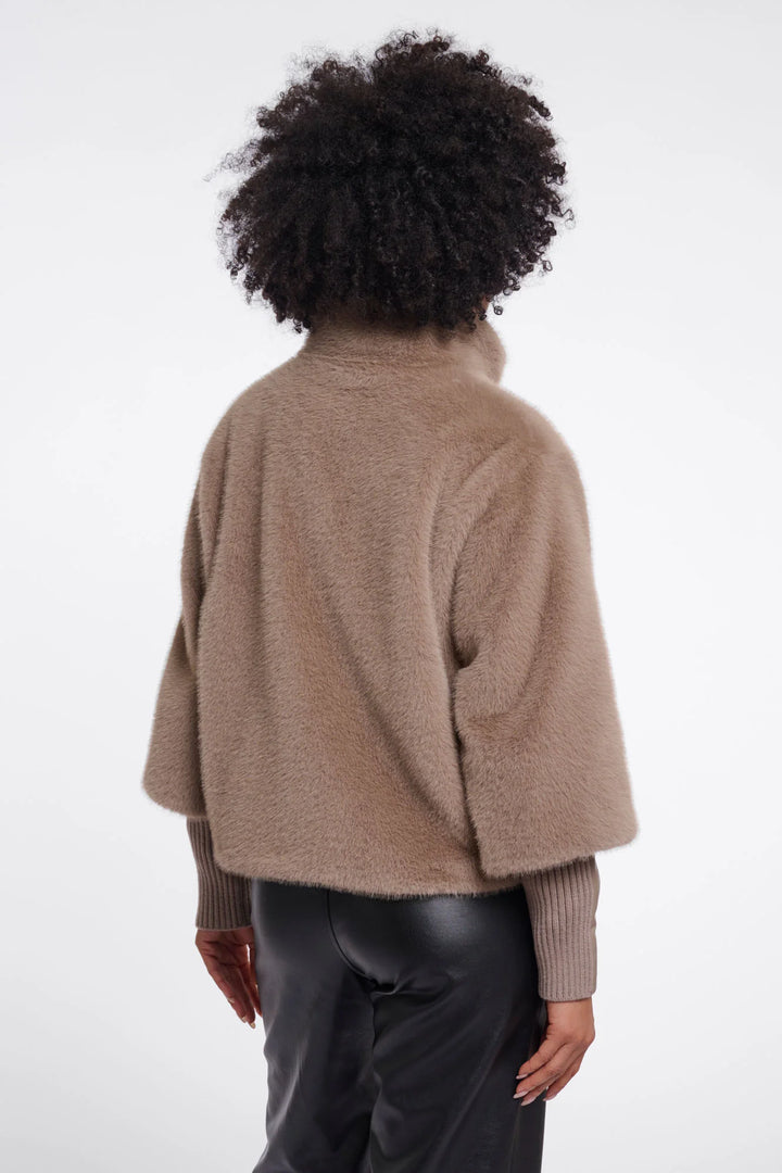 Rino & Pelle Nesrin Jacket with Rib Cuffs, Mocha Latte