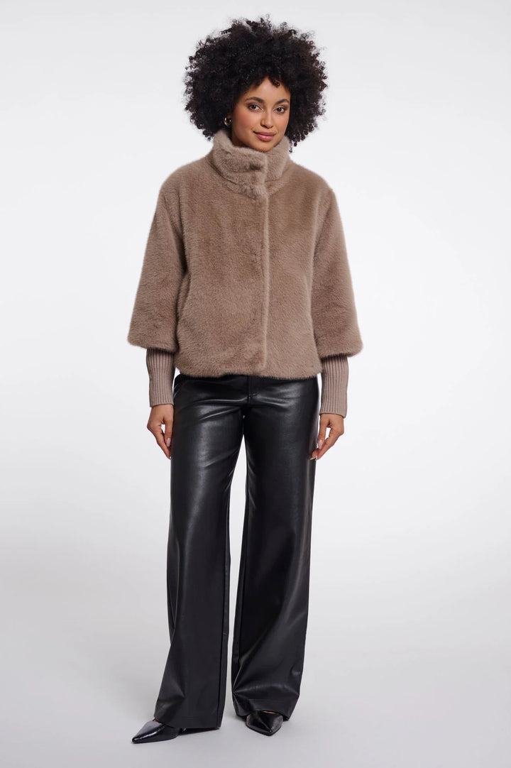 Rino & Pelle Nesrin Jacket with Rib Cuffs, Mocha Latte