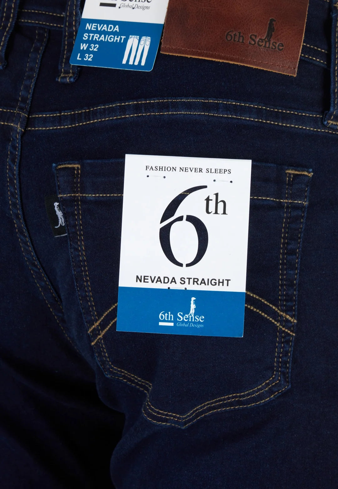 6th Sense Nevada Straight Leg Jeans, Stone Wash
