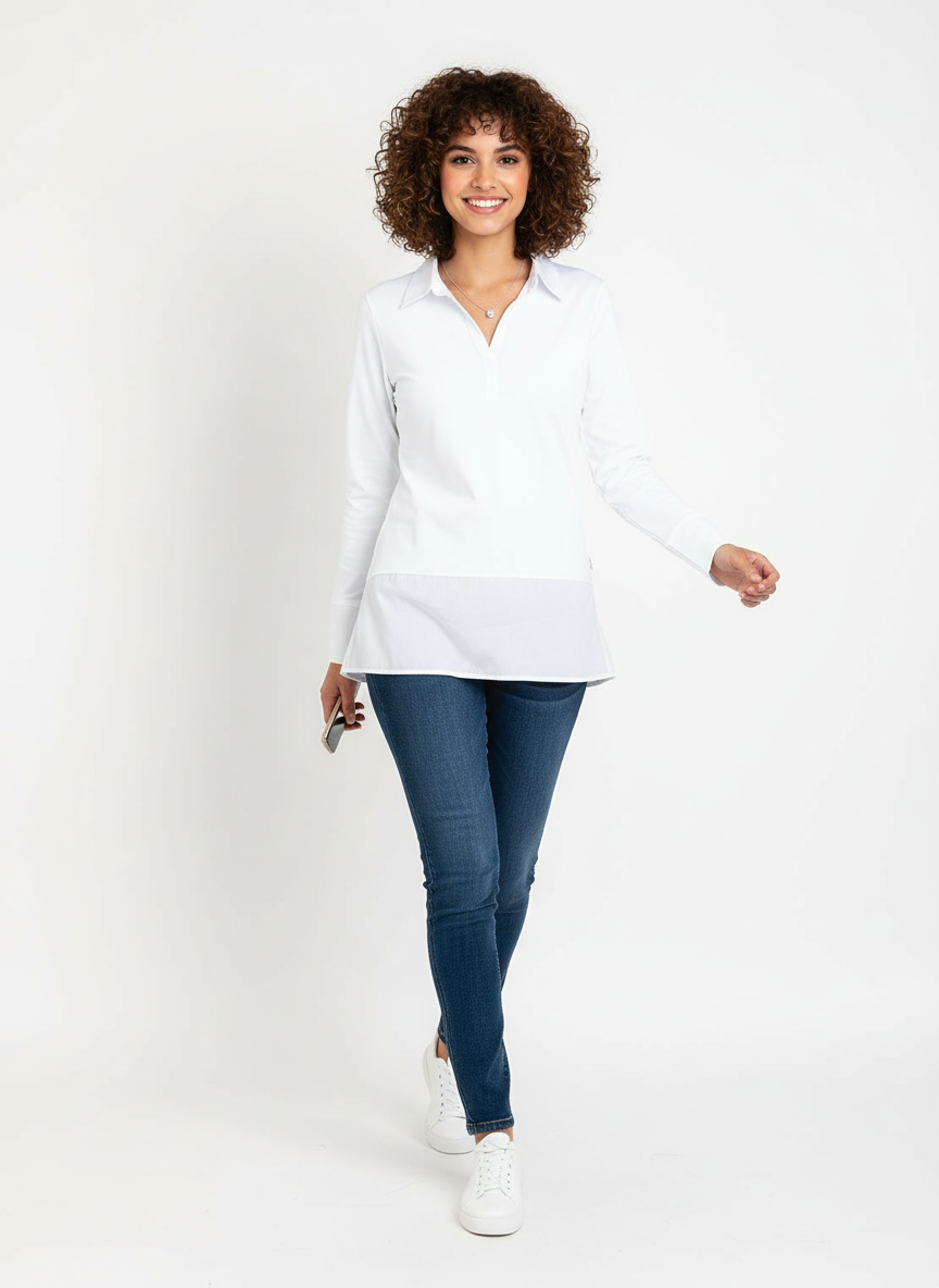 Tunique Peggy White à décolleté