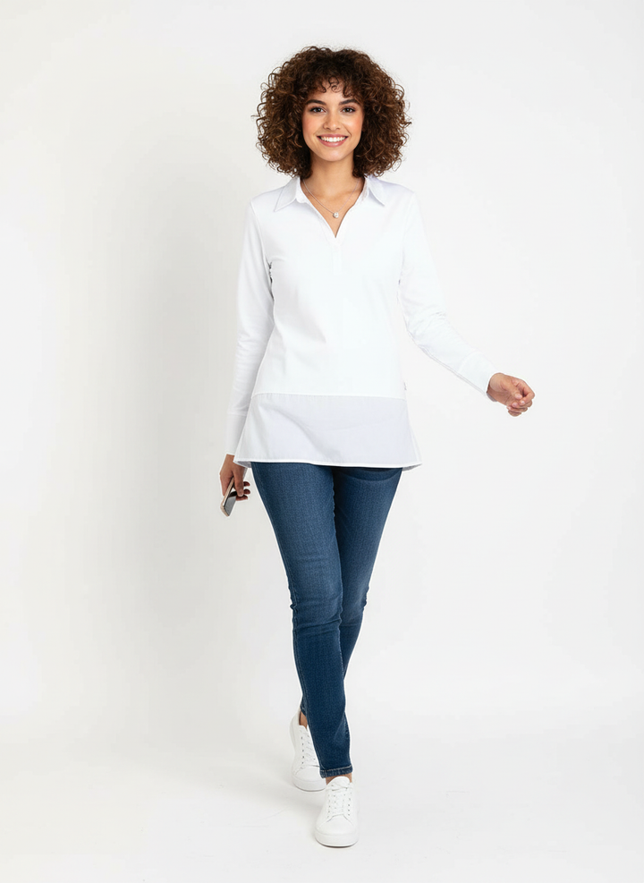 Tunique Peggy White à décolleté