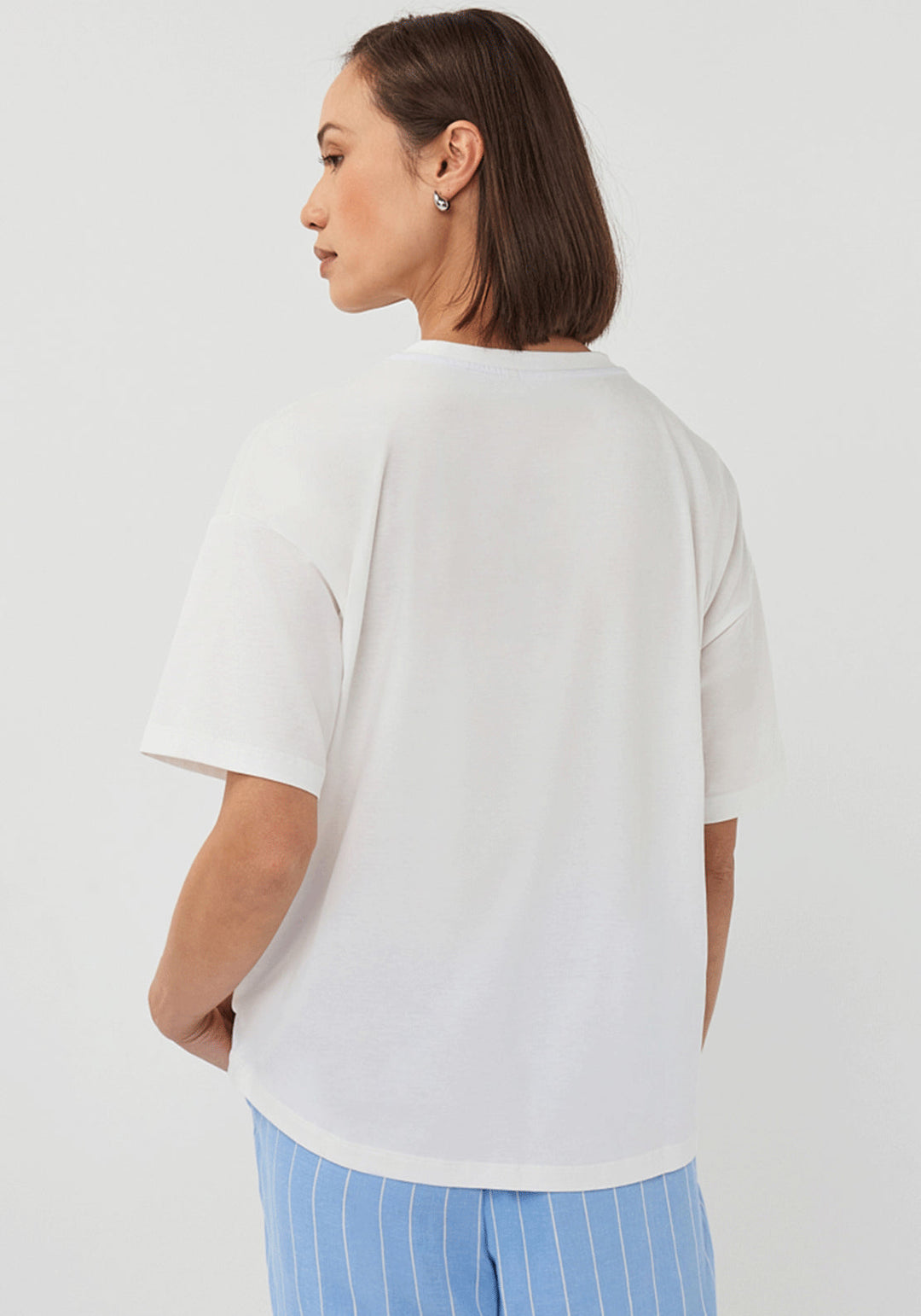 Haut imprimé Esqualo Off White Blue « The Wild Side »