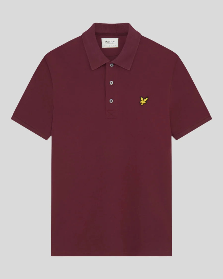 Lyle & Scott Cotton Polo Shirt, Burgundy