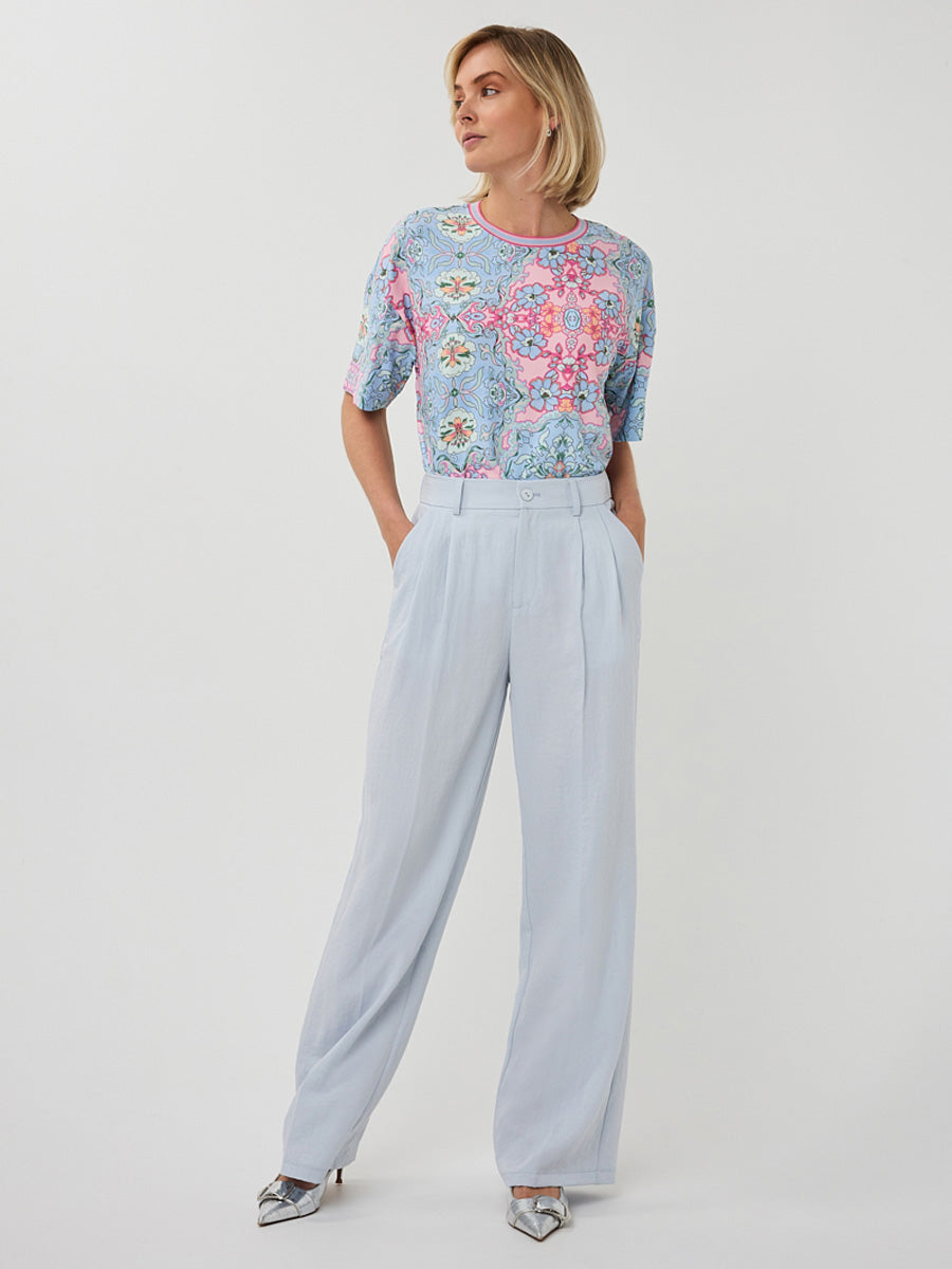 Haut à col rond imprimé multicolore EsQualo