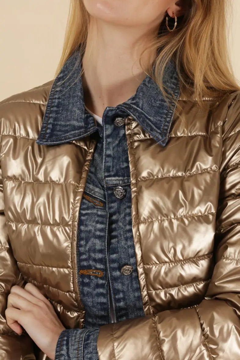 Gilet léger en duvet métallisé