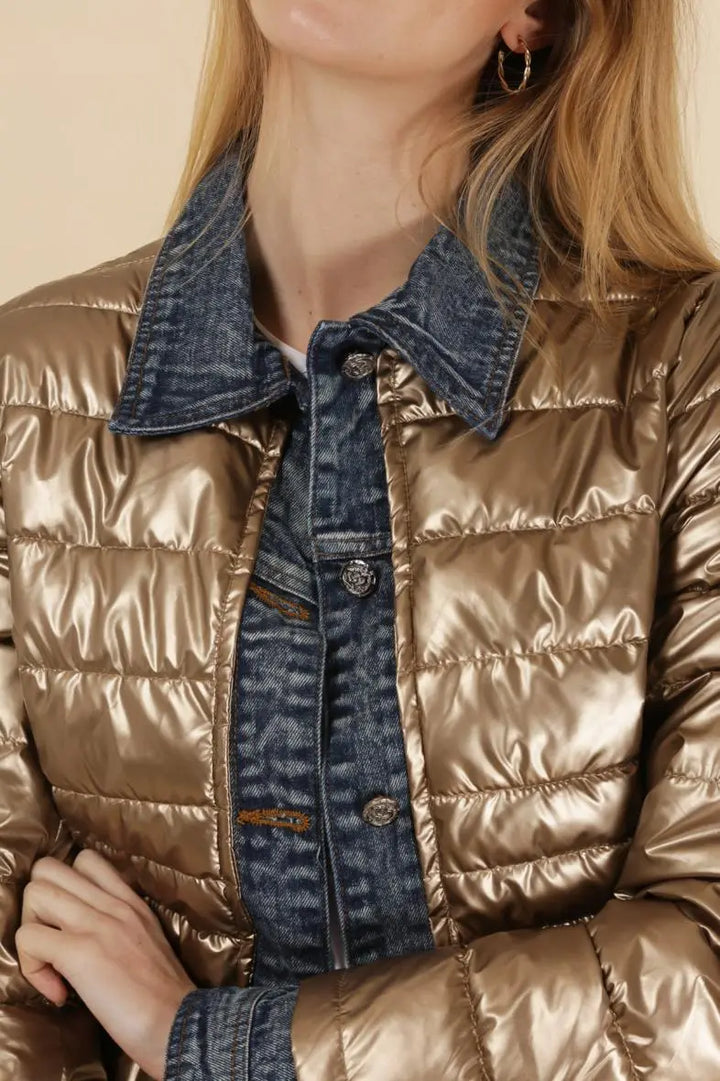 Gilet léger en duvet métallisé