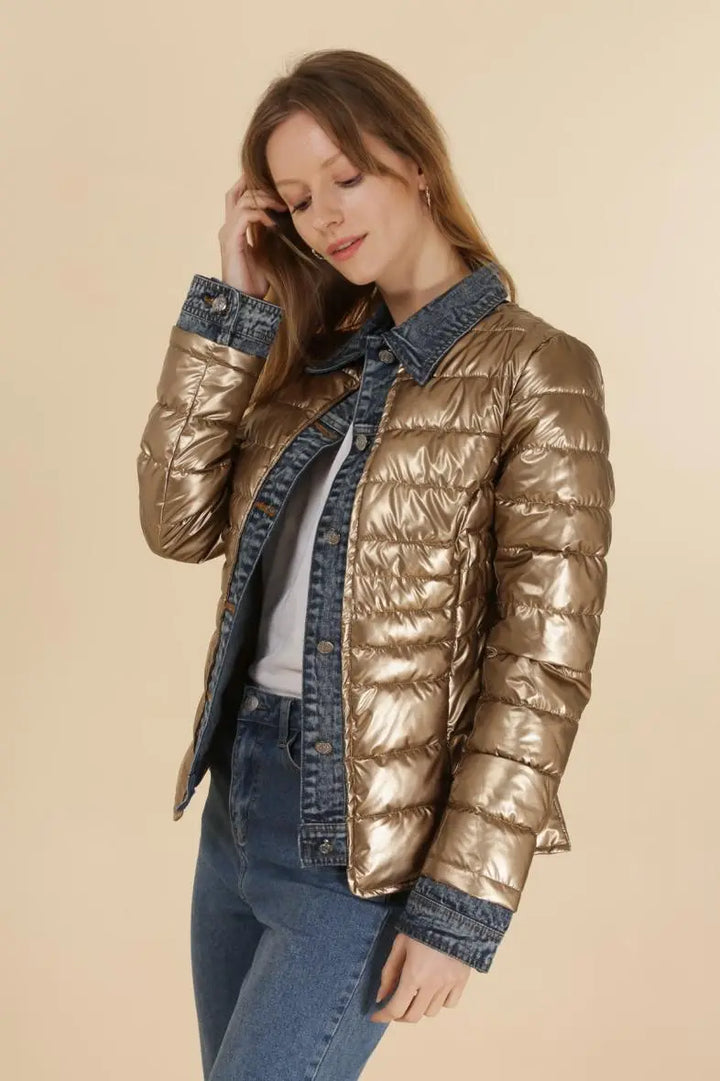 Gilet léger en duvet métallisé