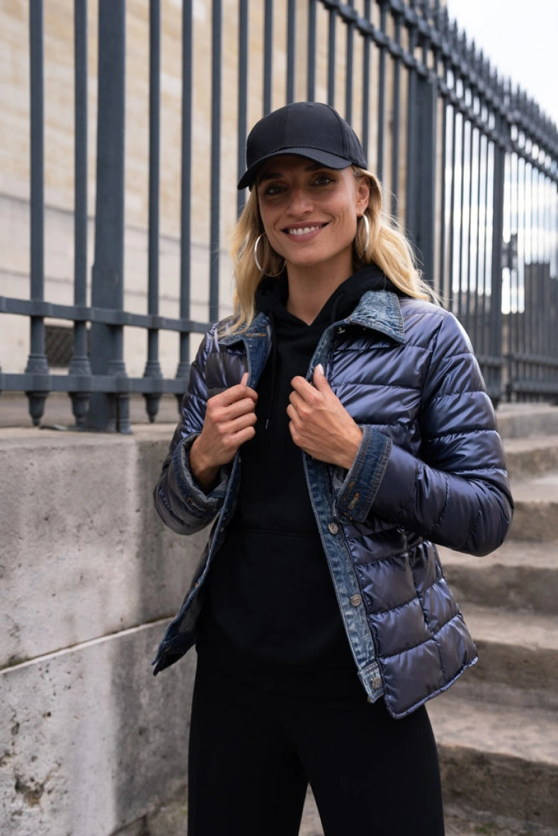 Gilet léger en duvet métallisé