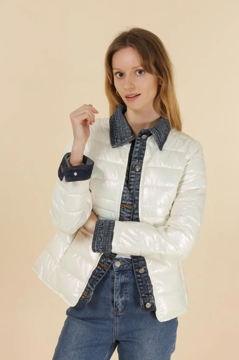 Gilet léger en duvet métallisé