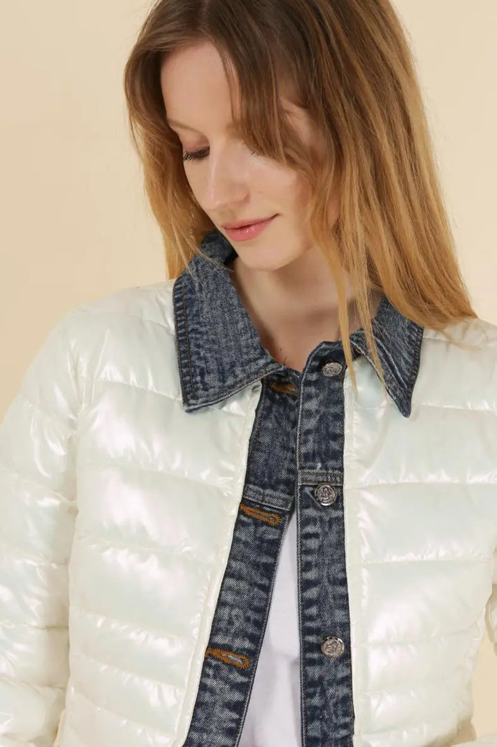 Gilet léger en duvet métallisé