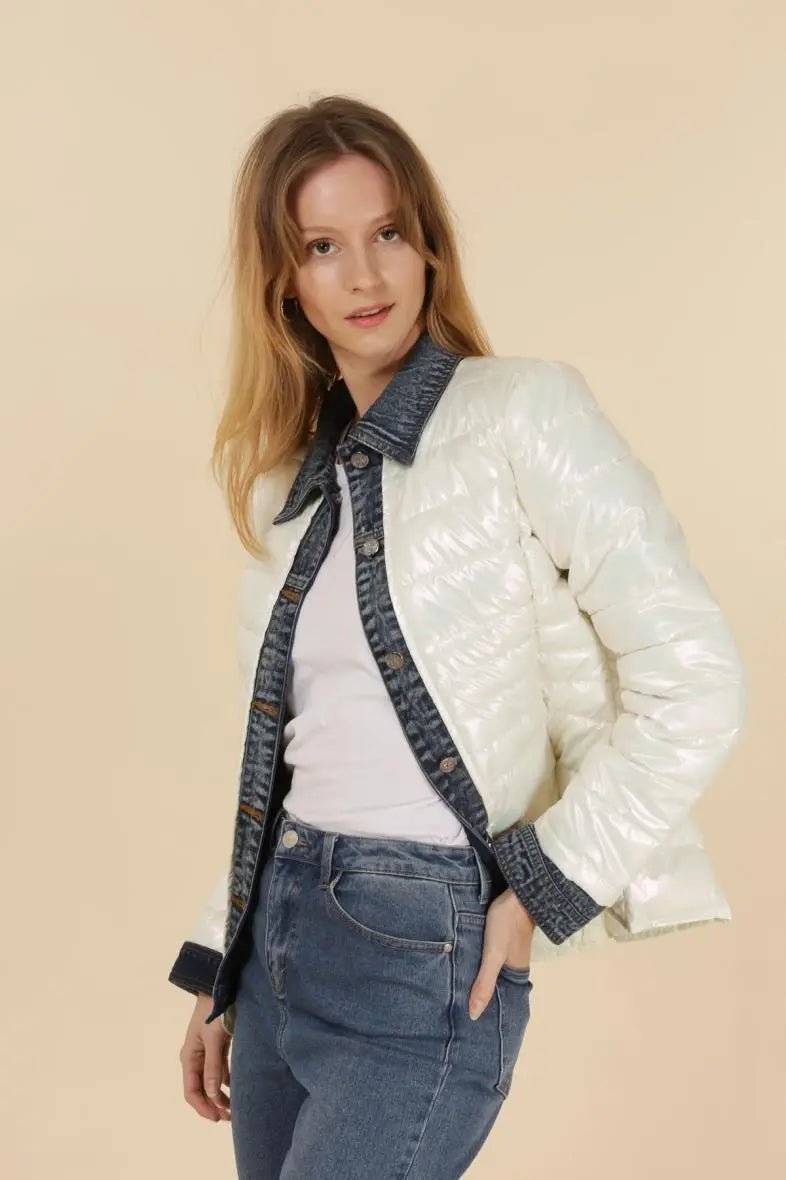 Gilet léger en duvet métallisé