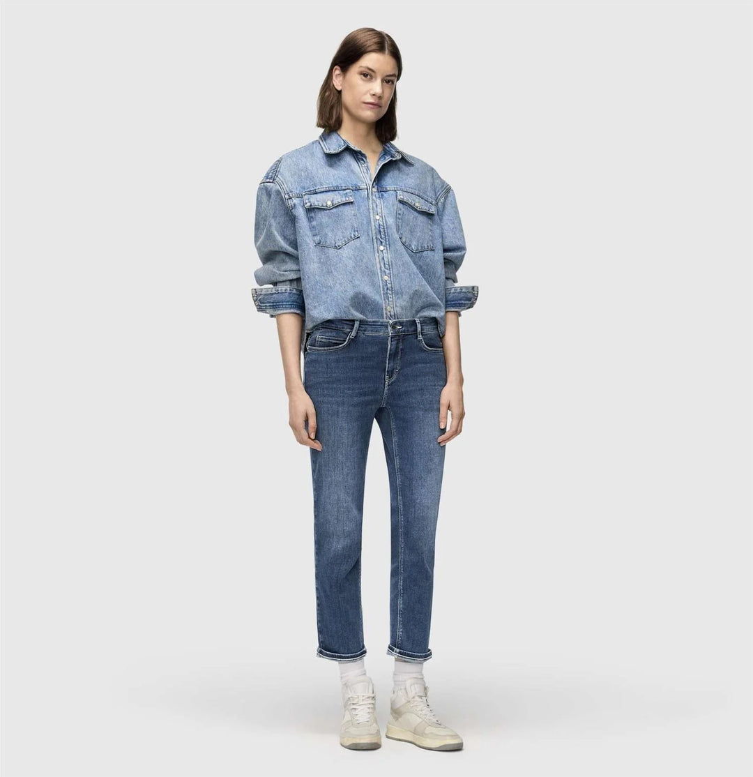 Jean Mac Jeans Dream Wide bleu moyen délavé Dream Wonder Light Denim