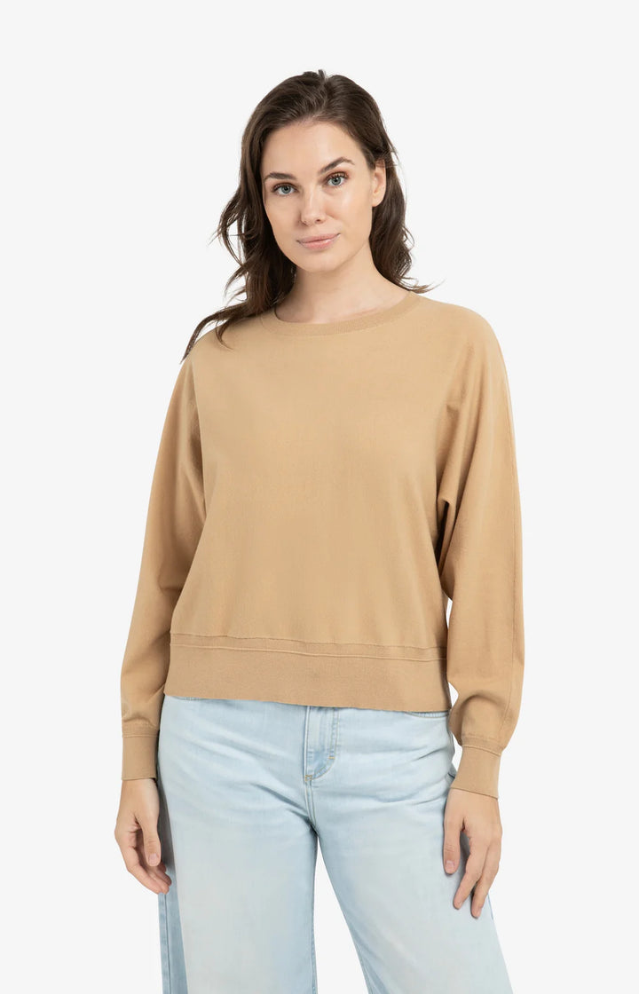 YAYA Tan Brown Batswing Sweater