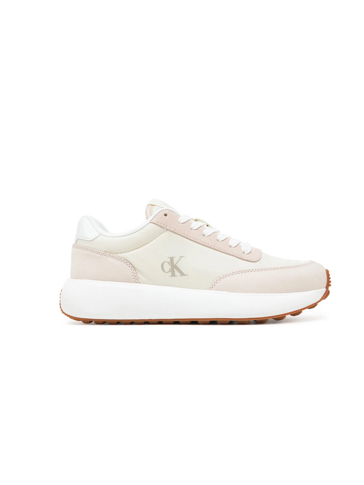 Calvin Klein Cream & Light Pink Runner Trainers