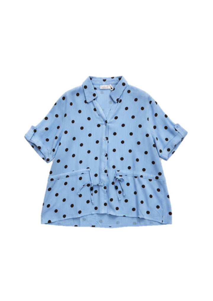 Short-sleeve polka dot print blouse - image 8