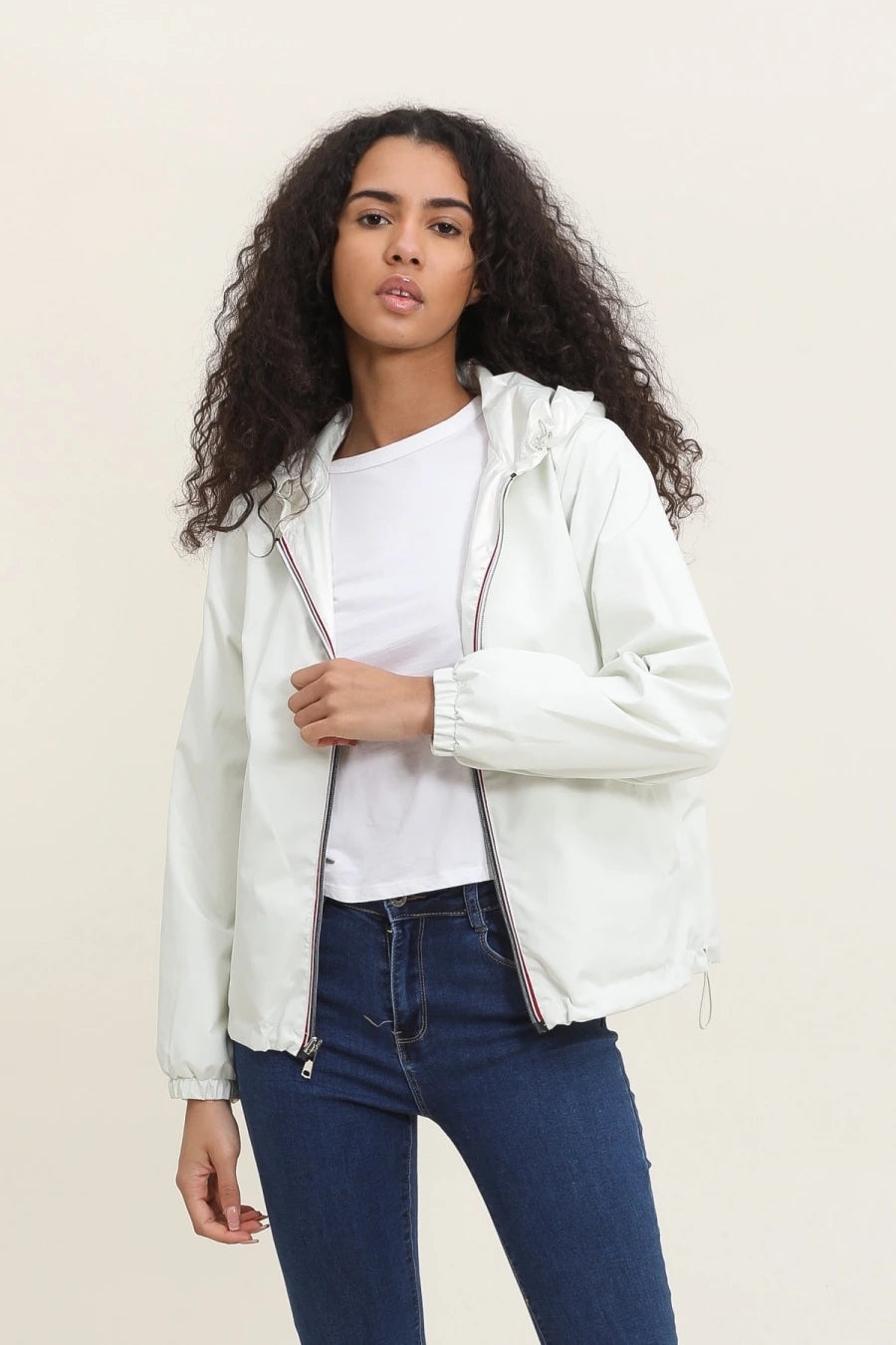 Parka longue kaki imperméable avec capuche