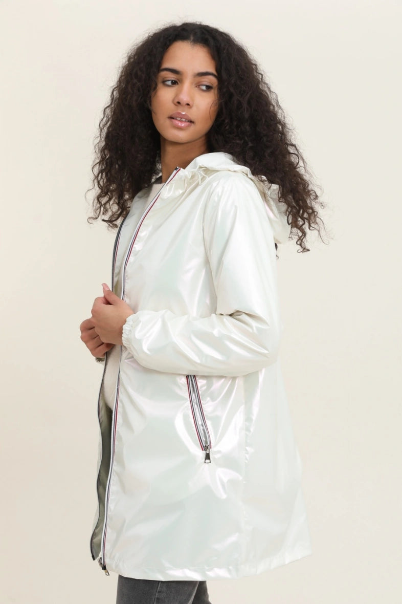 Parka longue kaki imperméable avec capuche
