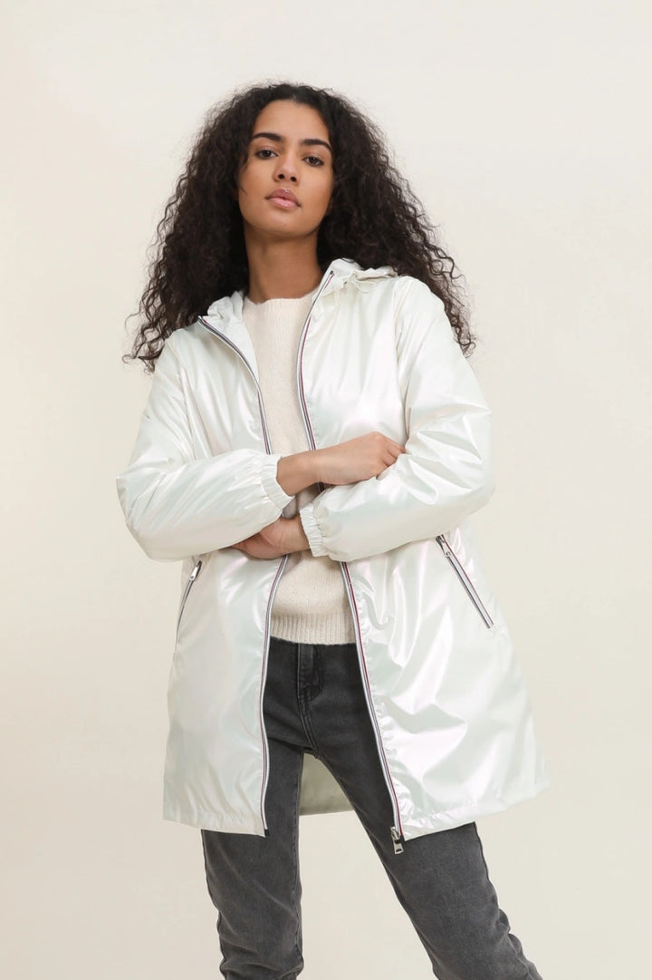 Parka longue kaki imperméable avec capuche