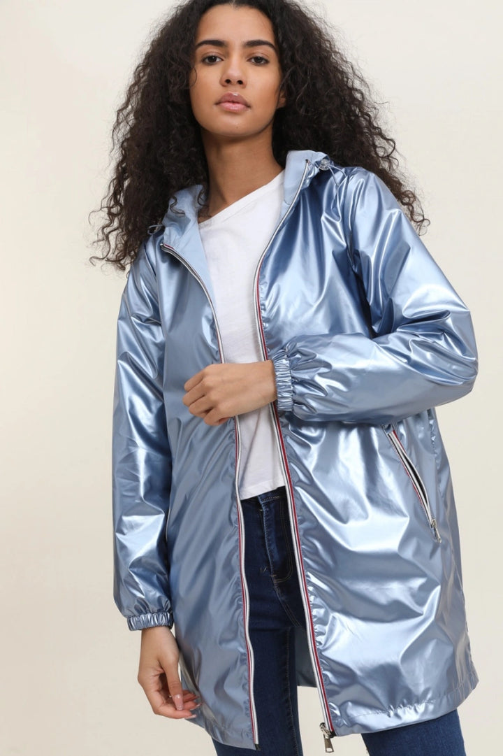 Parka longue kaki imperméable avec capuche