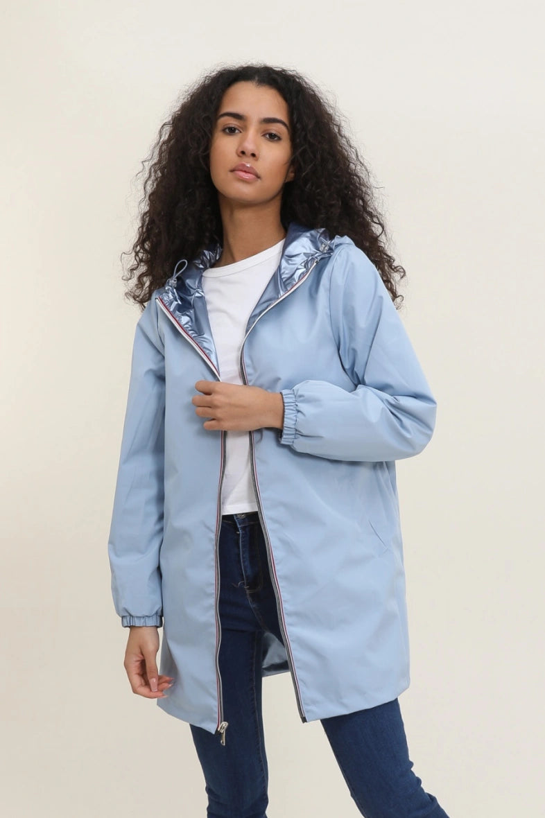 Parka longue kaki imperméable avec capuche