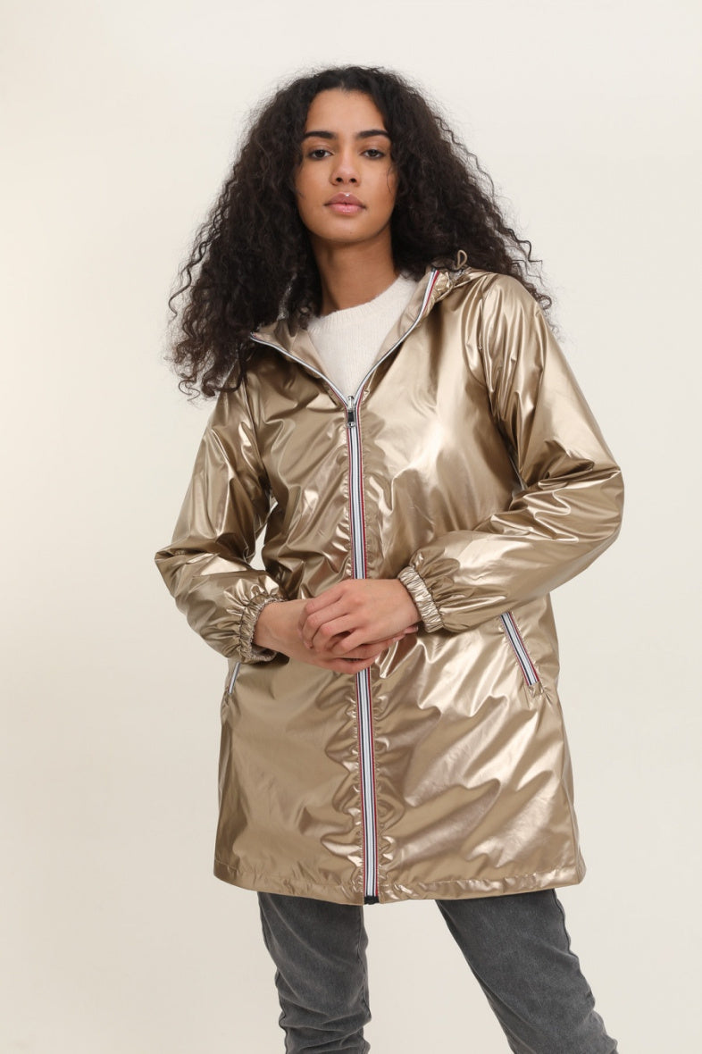 Parka longue kaki imperméable avec capuche