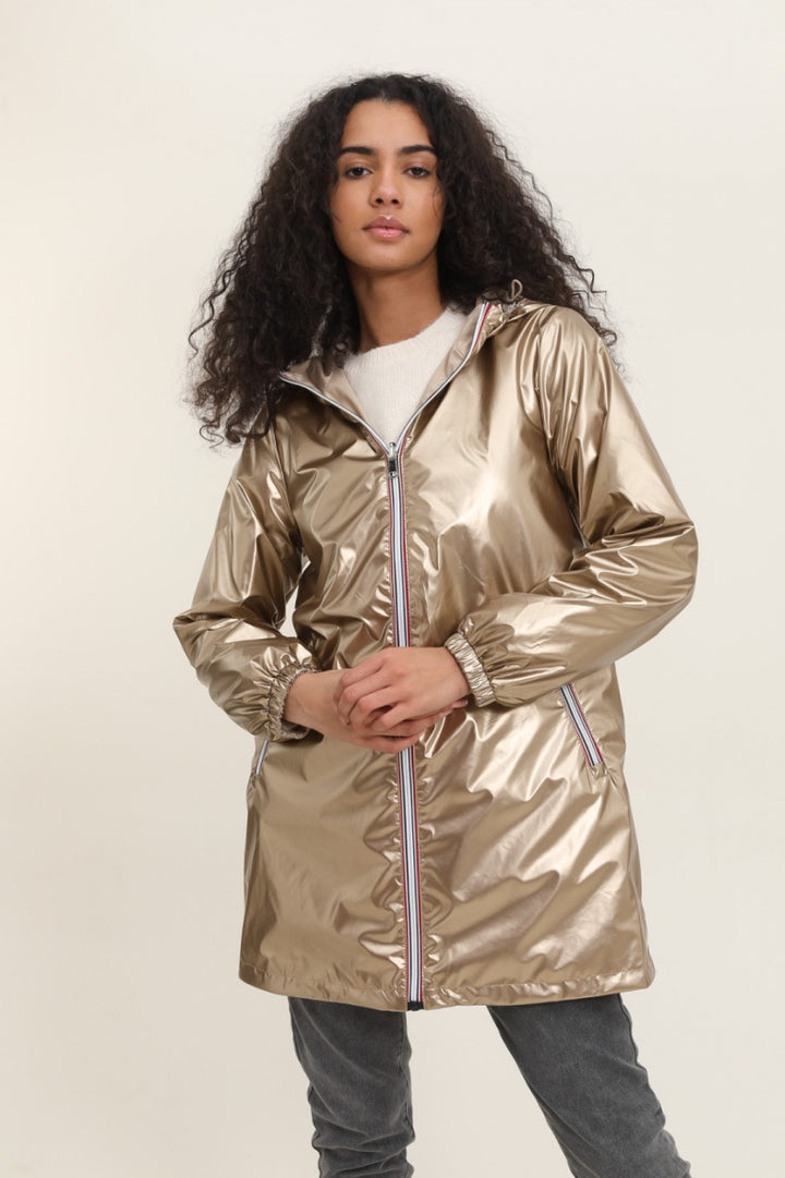 Parka longue kaki imperméable avec capuche