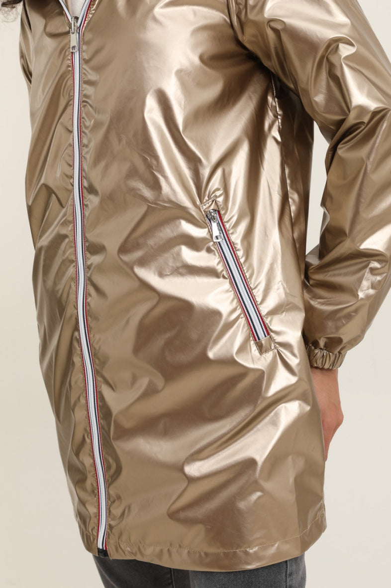 Parka longue kaki imperméable avec capuche