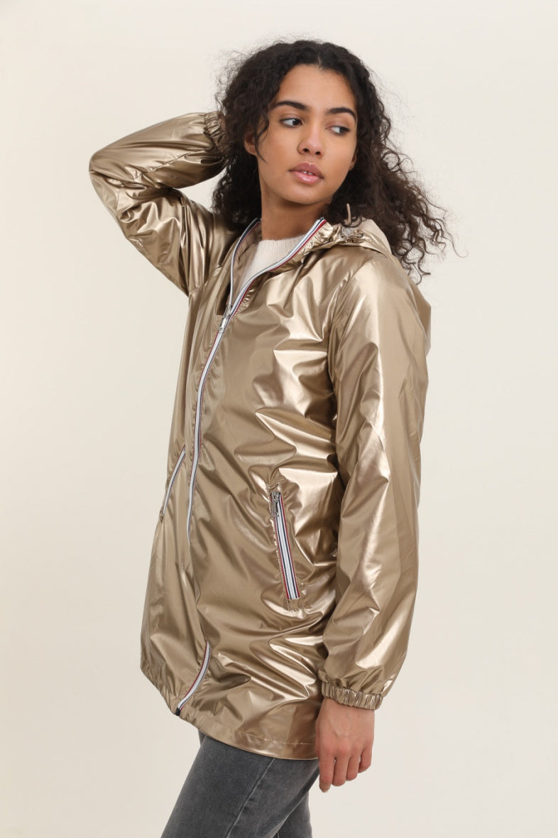 Parka longue kaki imperméable avec capuche
