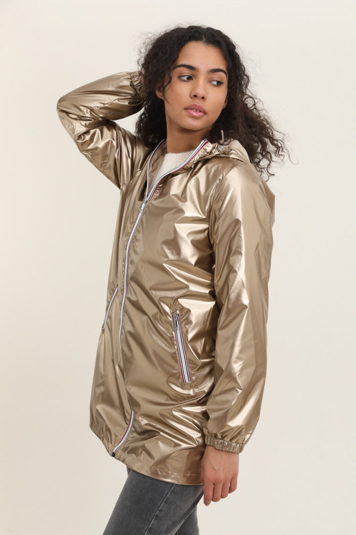 Parka longue kaki imperméable avec capuche