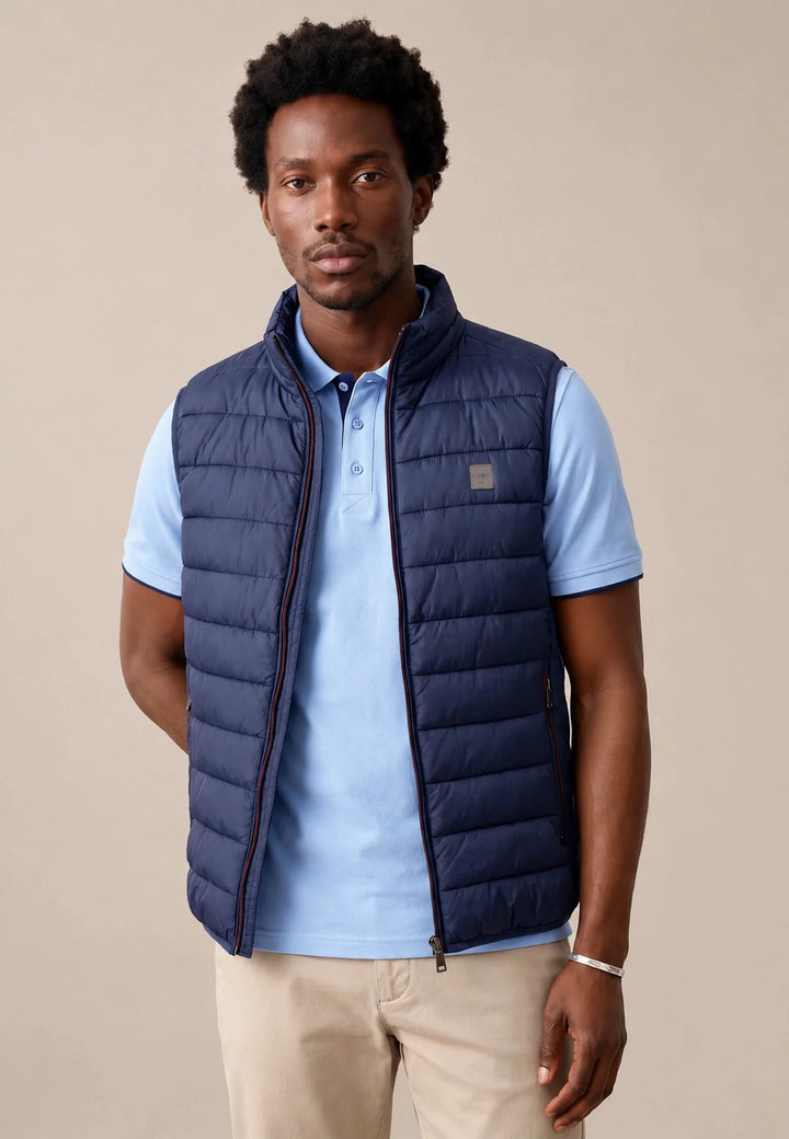Fynch Hatton Lightweight Quilted Gilet, Dark Navy