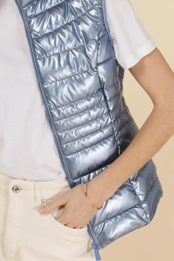 Gilet léger en duvet métallisé