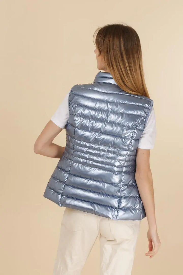 Gilet léger en duvet métallisé