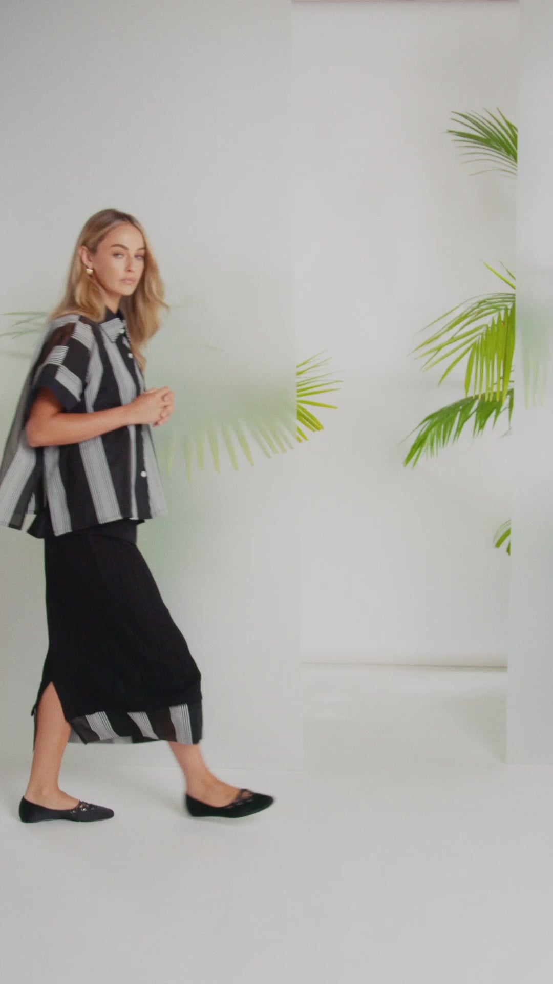 Chemise en organza rayée NAYA