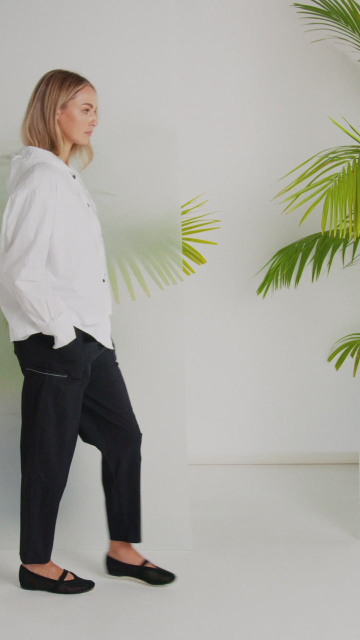 Pantalon noir à taille élastique NAYA