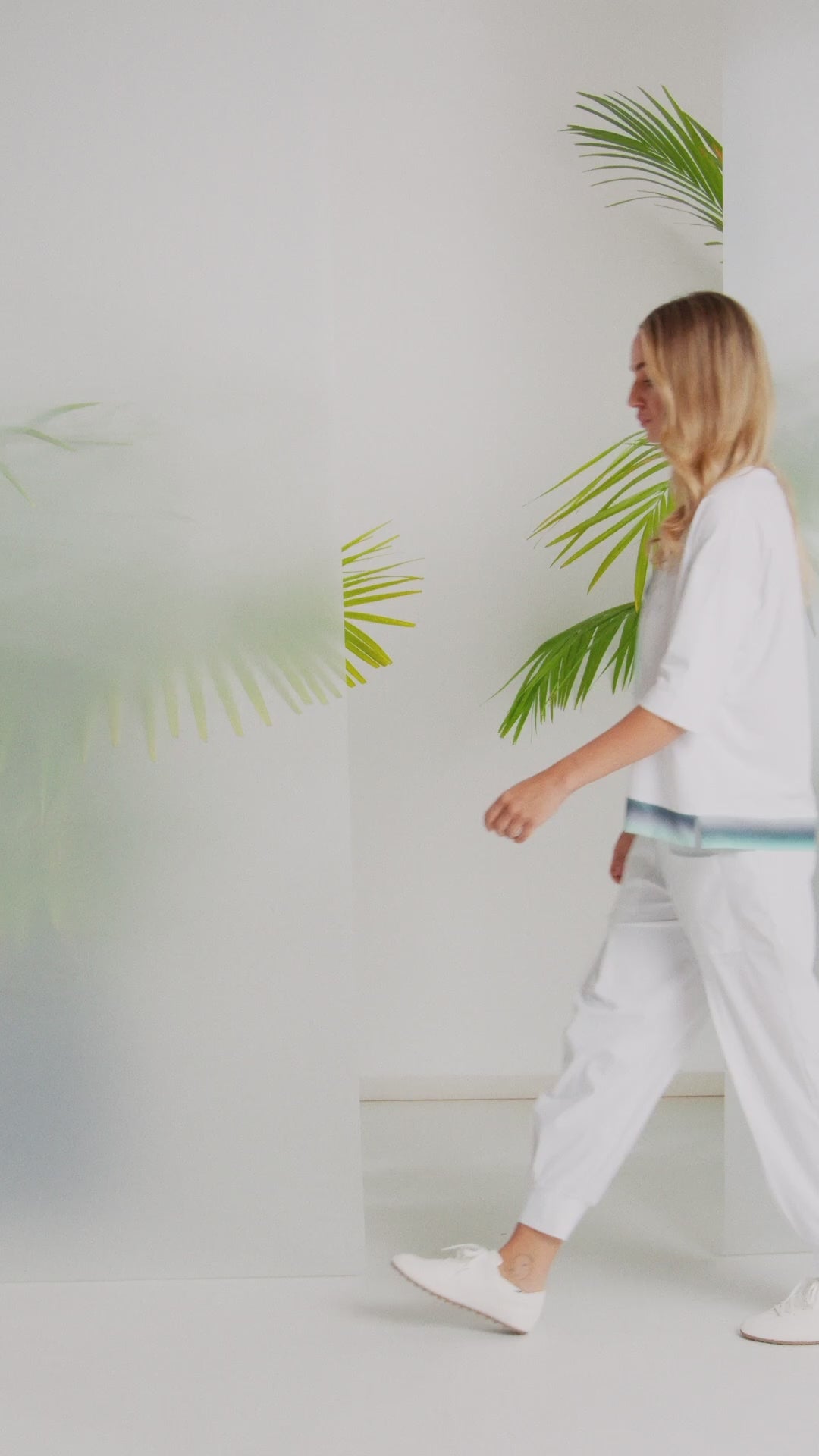 Haut imprimé NAYA blanc et menthe