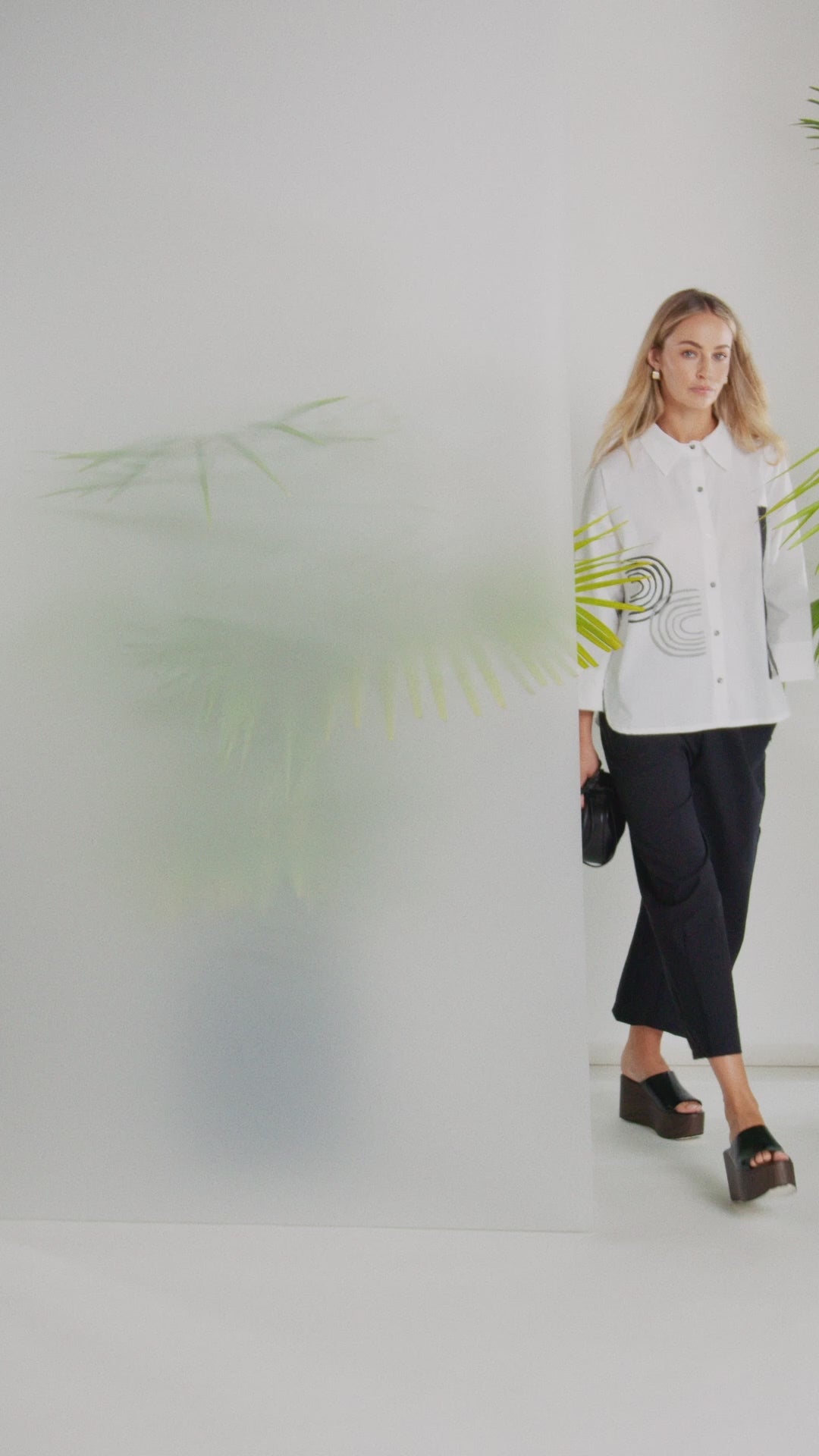 Chemise imprimée NAYA à rayures et à motifs placés