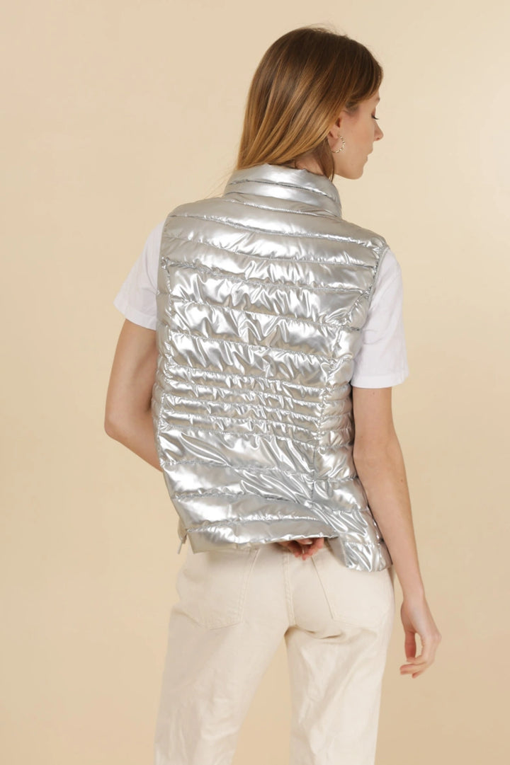 Gilet léger en duvet métallisé