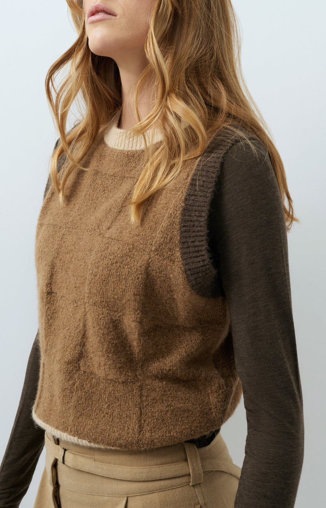 YAYA Soft Knitted Spencer with Contrast Trims, Cat Black Dessin