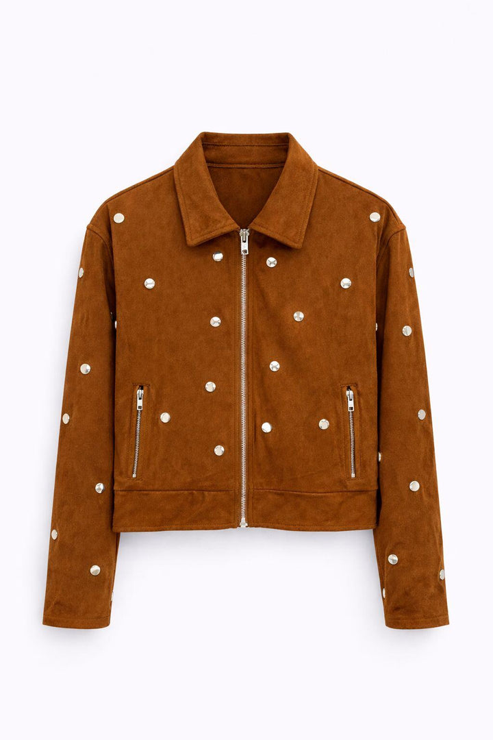Straight-cut faux suede jacket - image 8