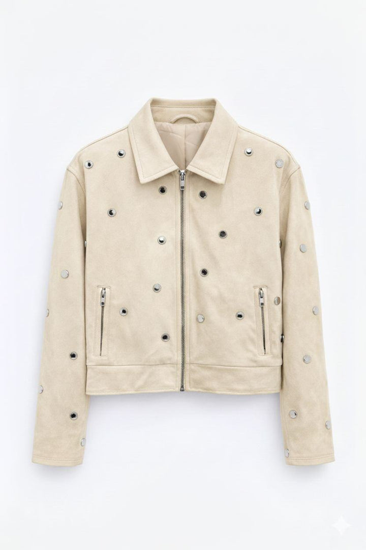 Straight-cut faux suede jacket - image 6