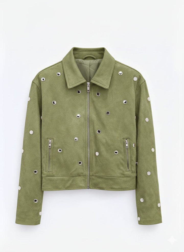 Straight-cut faux suede jacket - image 5